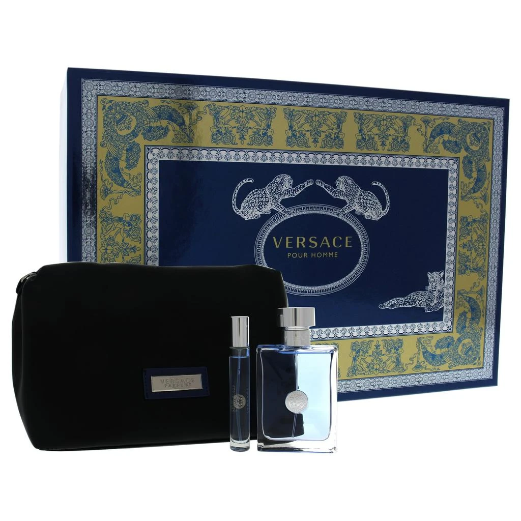 商品Versace|Versace Pour Homme by Versace for Men - 3 Pc Gift Set 3.4oz EDT Spray, 10ml EDT Spray (Mini), Versace Trousse Man,价格¥579,第1张图片