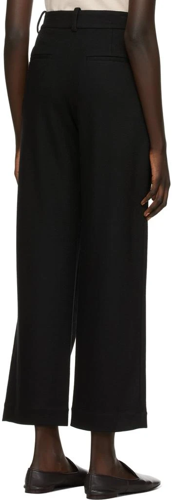 商品Vince|Black Wool Pleat Wide Trousers,价格¥648,第3张图片详细描述