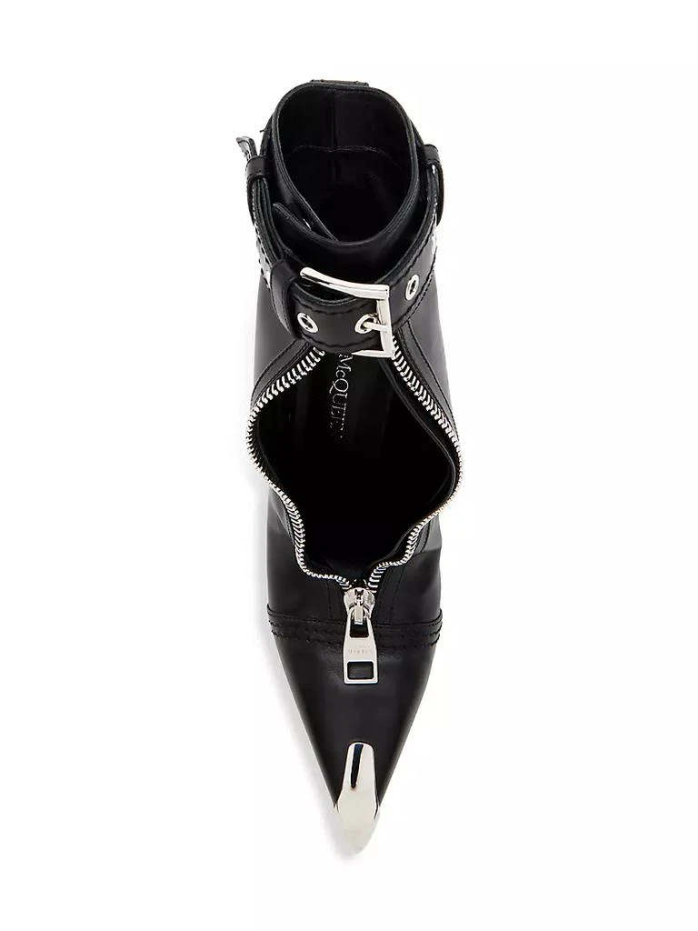 商品Alexander McQueen|Slash Biker 90MM Leather Booties,价格¥14666,第5张图片详细描述
