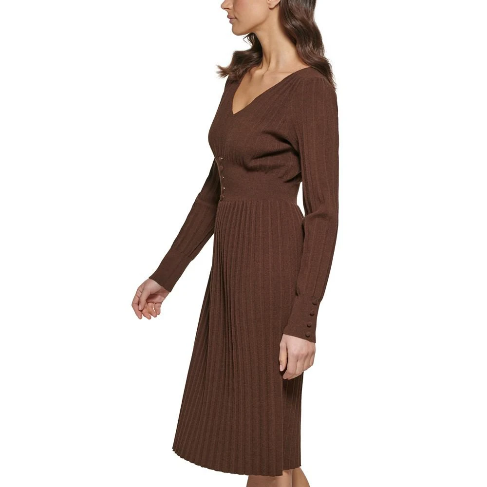 商品Kensie|Women's Pintuck Long-Sleeve Sweater Knit Dress,价格¥596,第3张图片详细描述