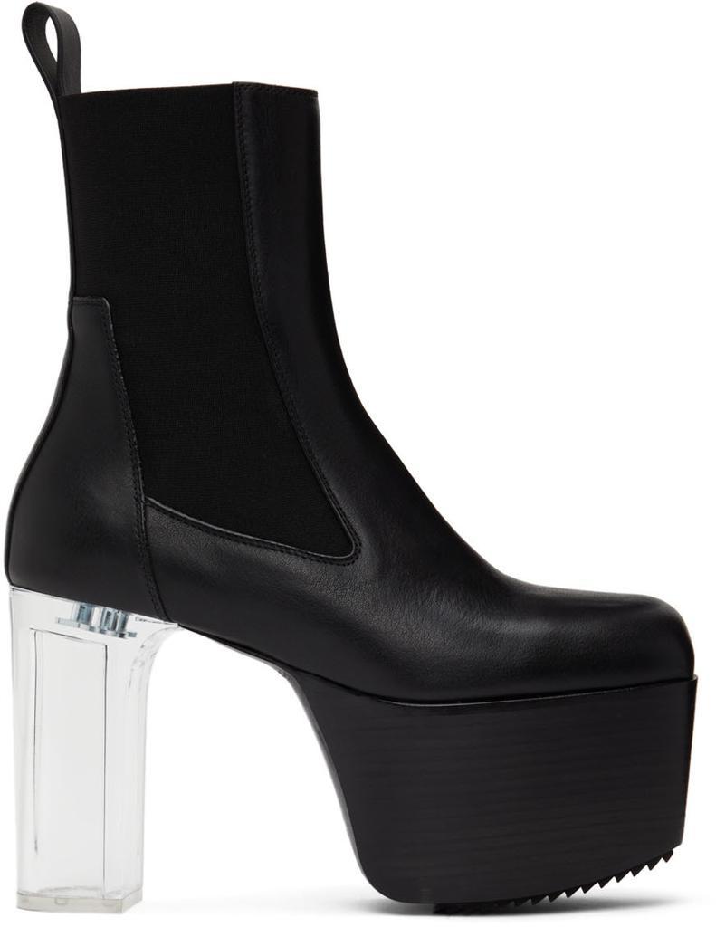 商品Rick Owens|Black Leather Platform Boots,价格¥5373,第1张图片