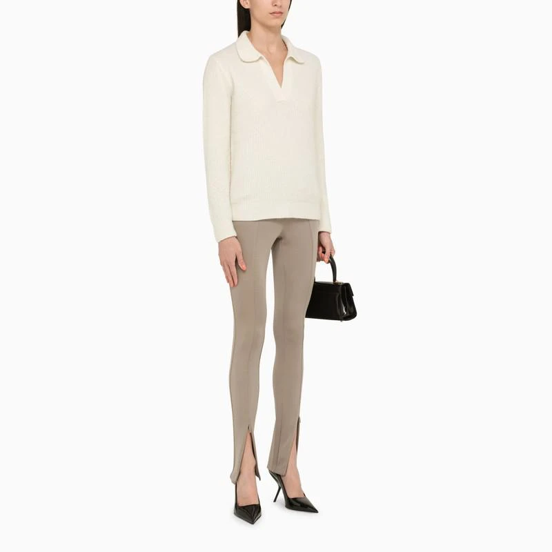 商品Calvin Klein|Ivory long-sleeved polo shirt,价格¥1329,第2张图片详细描述
