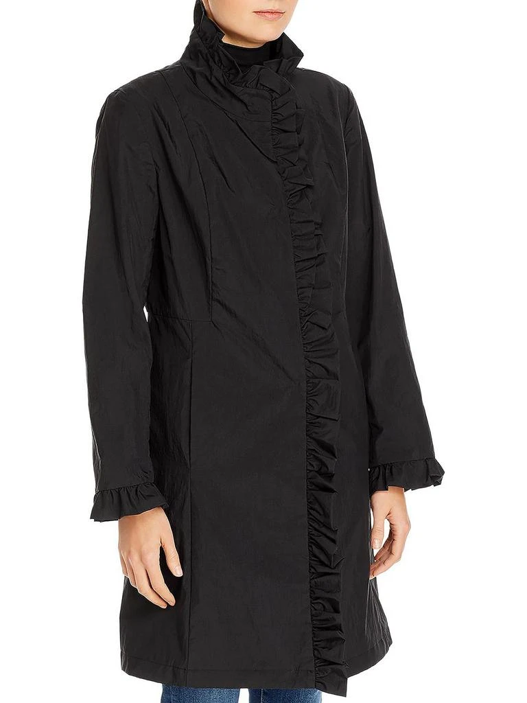 商品Jane Post|Womens Ruffled Trim Long Raincoat,价格¥603,第1张图片