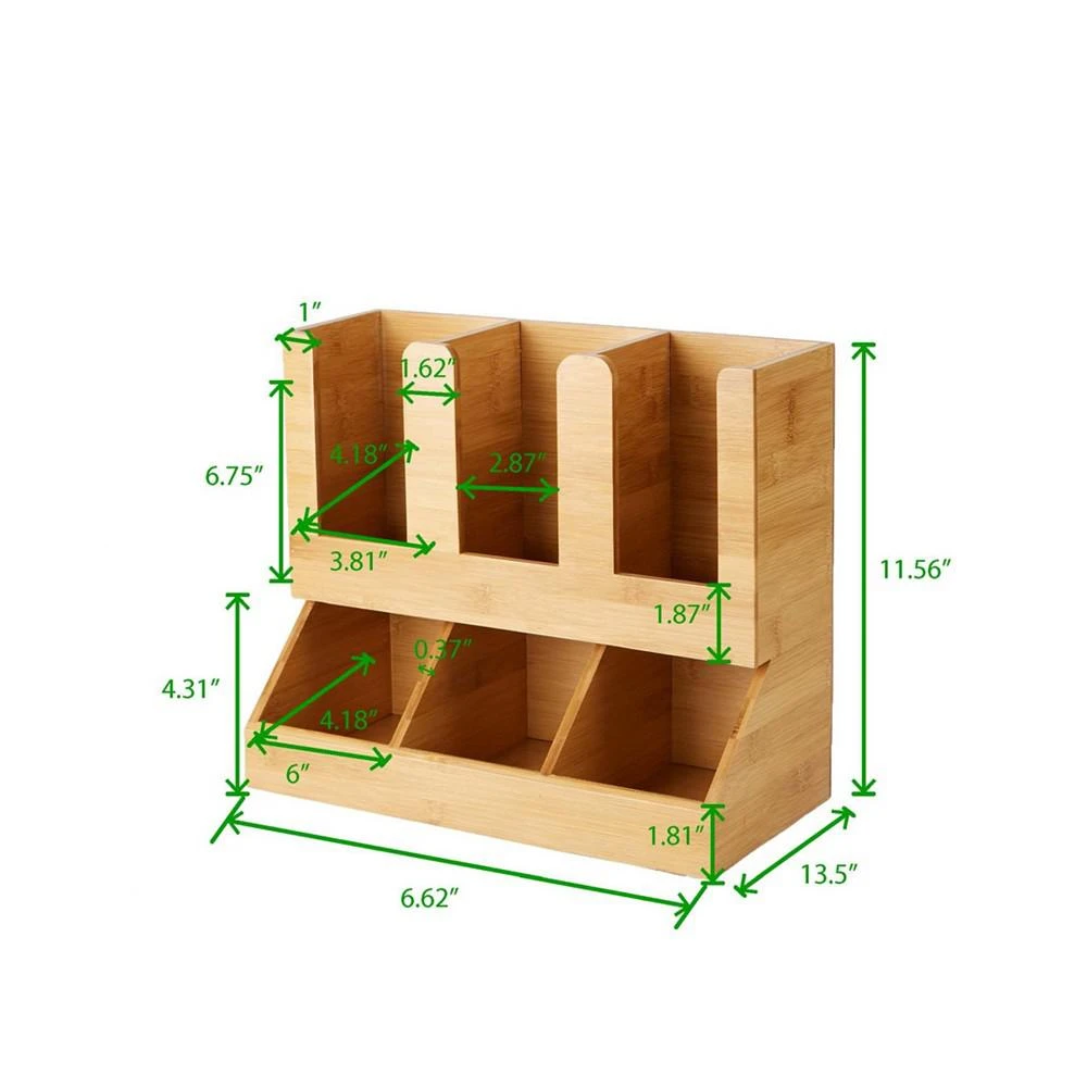 商品Mind Reader|6 Compartment Upright Coffee Condiment and Cup Storage Organizer,价格¥579,第4张图片详细描述