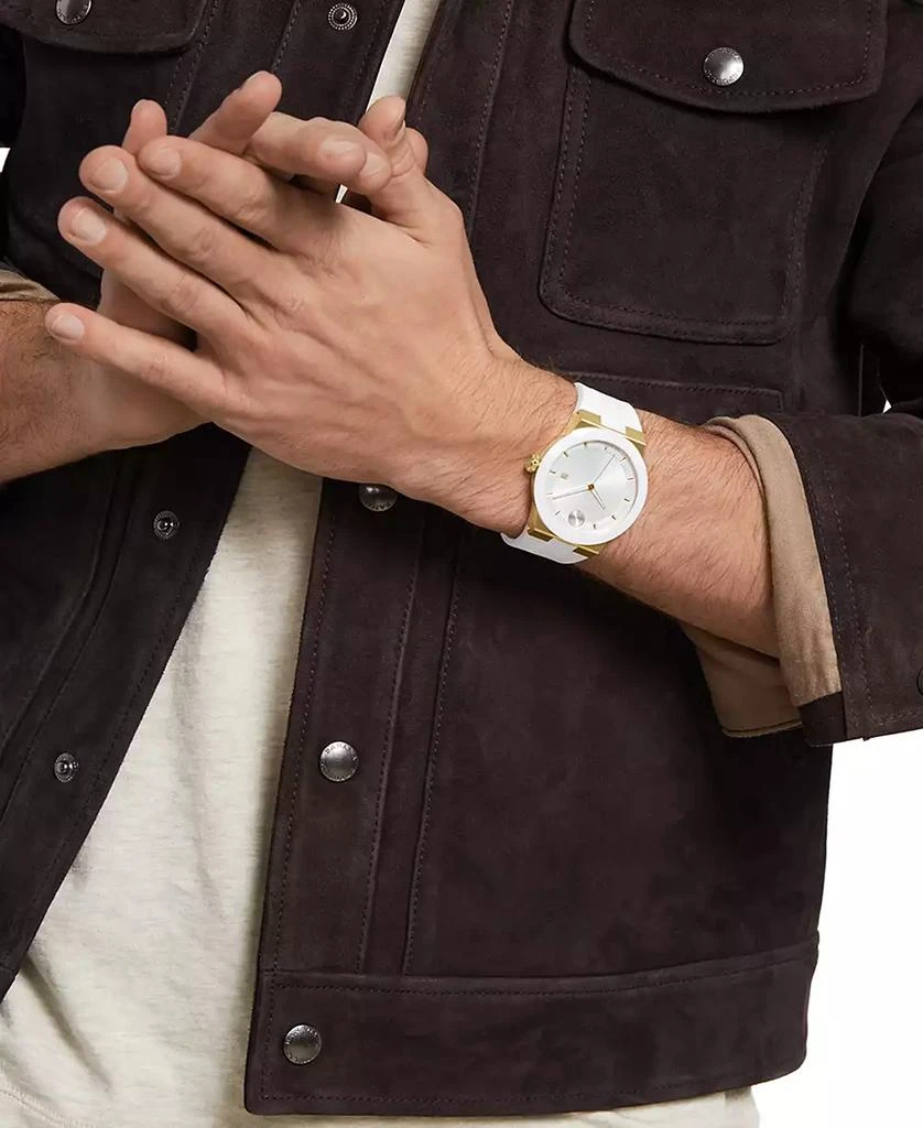 商品Movado|Men's Swiss Bold Fusion White Silicone Strap Watch 42mm,价格¥3622,第5张图片详细描述