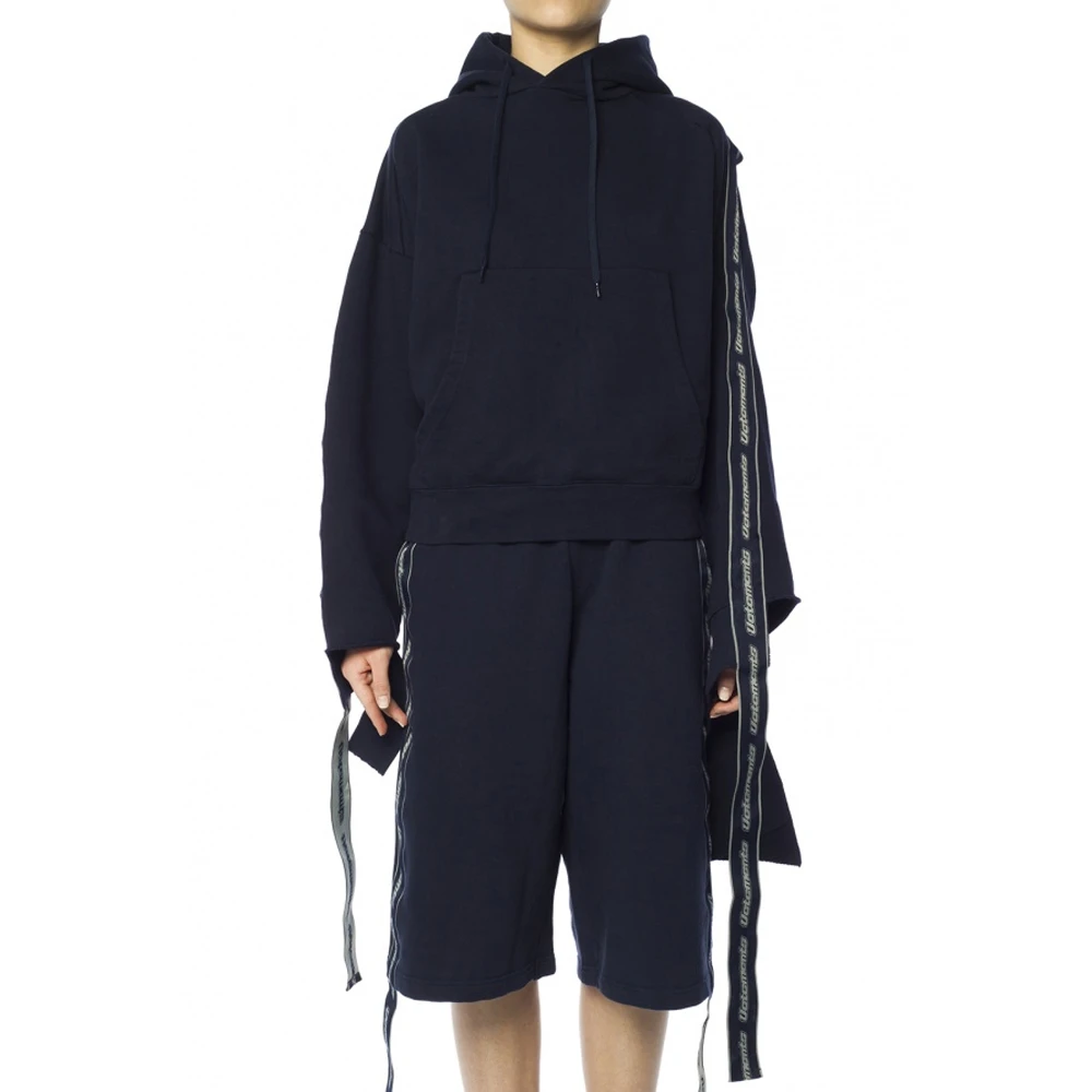 VETEMENTS 女士海军蓝色织带连帽运动衫 WSS18TR26-NAVY 商品