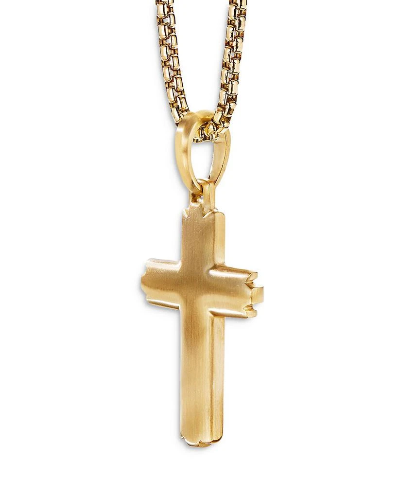 Men's Deco Cross Pendant in 18K Yellow Gold, 34mm 商品
