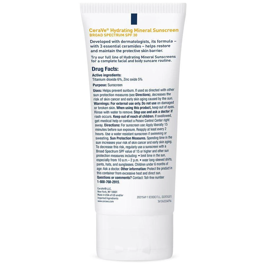 商品CeraVe|保湿乳液矿物防晒霜 SPF 30,价格¥168,第2张图片详细描述