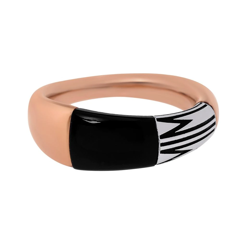 商品Mimi Milano|Mimi Milano Tam Tam 18K Rose and White Gold, Onyx Band Ring sz 6.75  AXM372H8O-54,价格¥6892,第1张图片