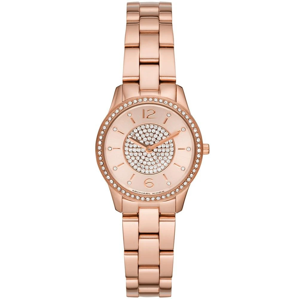 商品Michael Kors|Women's Runway Rose Gold-Tone Stainless Steel Bracelet Watch 28mm,价格¥1273,第1张图片