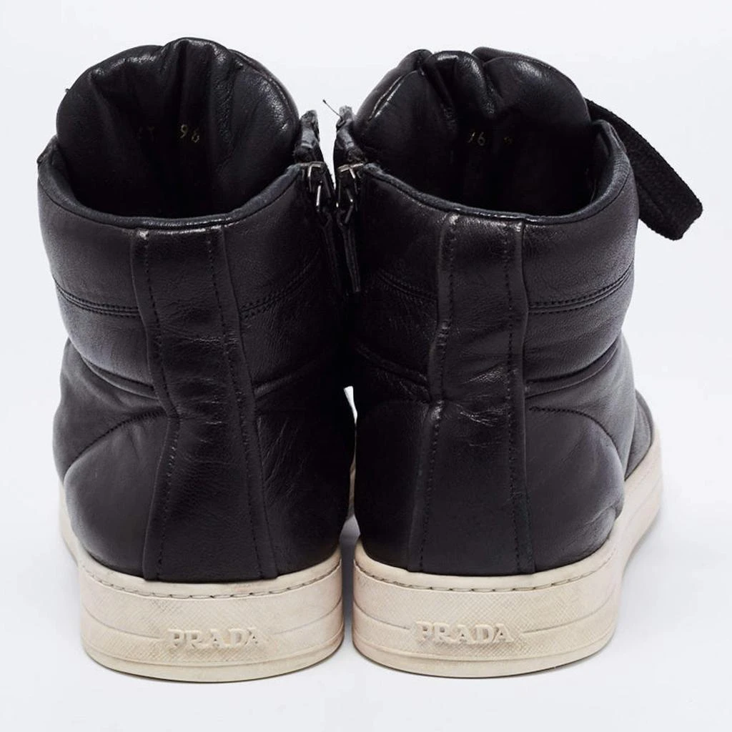 商品[二手商品] Prada|Prada Sport Black Leather High Top Sneakers Size 39,价格¥877,第5张图片详细描述