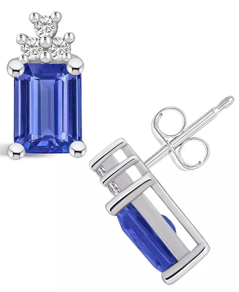 商品Macy's|Tanzanite (3-1/5 Ct. t.w.) and Diamond (1/5 Ct. t.w.) Stud Earrings,价格¥15568,第1张图片