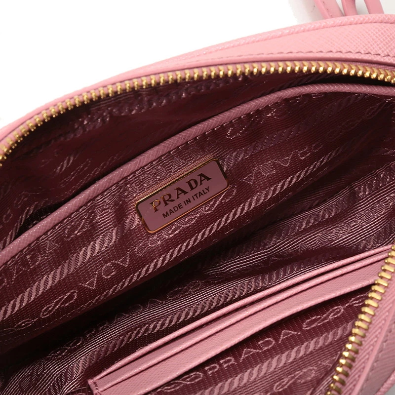 Prada 普拉达 女士花瓣粉皮革腰包单肩斜挎包链条包 1BL007-NZV-F0442 商品