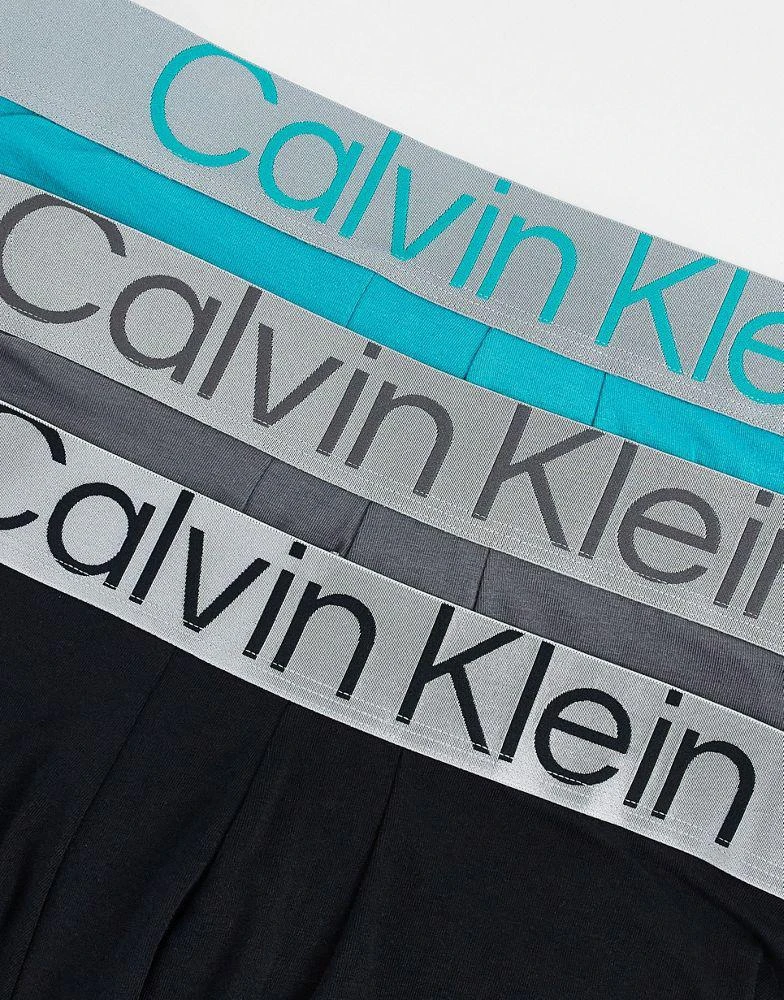 商品Calvin Klein|Calvin Klein steel 3 pack cotton trunks in grey/black/blue,价格¥420,第3张图片详细描述