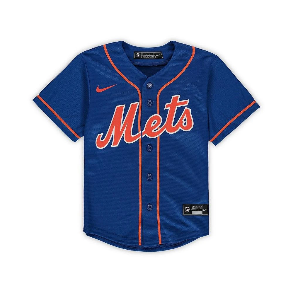 商品NIKE|Preschool Boys and Girls Francisco Lindor Royal New York Mets Alternate Replica Player Jersey,价格¥369,第3张图片详细描述