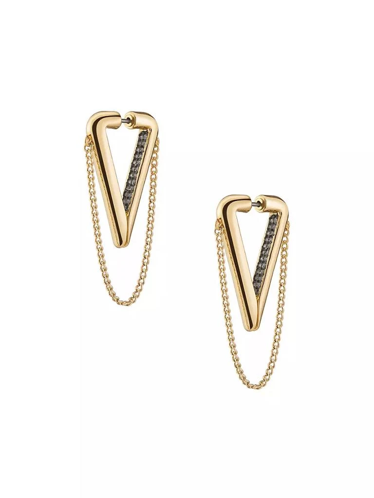 商品Demarson|Vera 12K Gold-Plated Crystal Pavé V-Shaped Hoops,价格¥1462,第1张图片