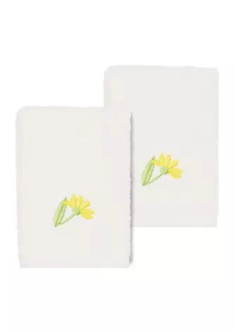 商品Linum Home Textiles|Home Daisy 2Pc Embellished Washcloth Set,价格¥484,第1张图片