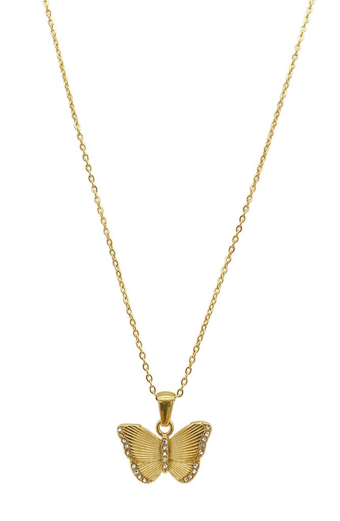 14K Gold Plated Butterfly Pendant Necklace商品第1张图片规格展示