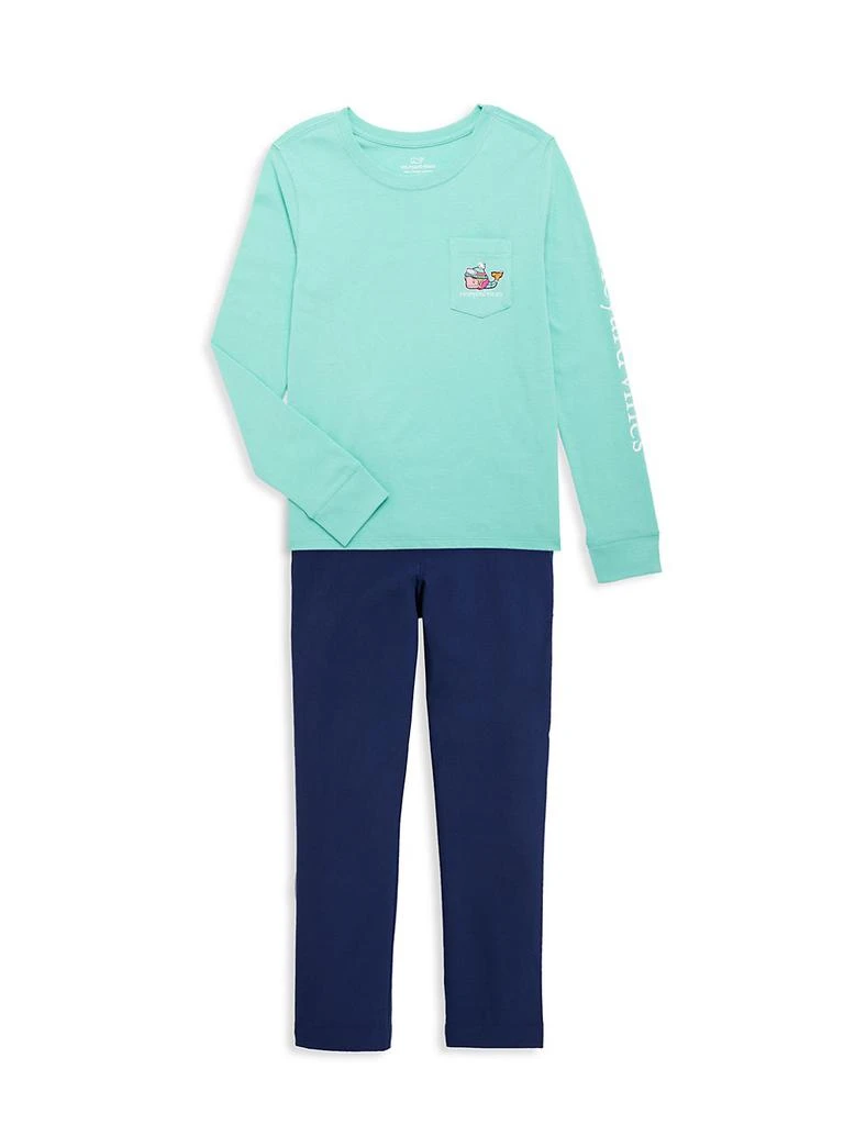 商品Vineyard Vines|Little Girl's & Girl's Glitter Starry Ski Whale Long-Sleeve T-Shirt,价格¥198,第2张图片详细描述