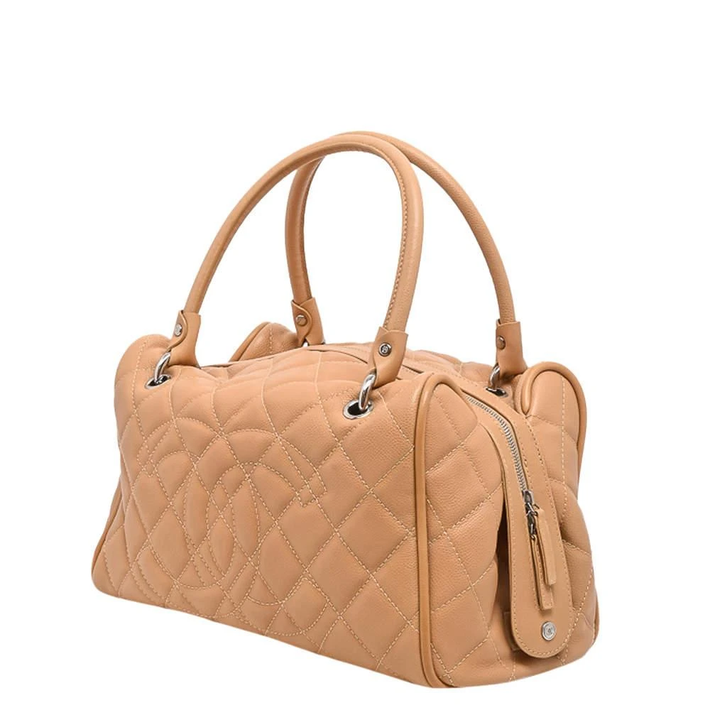 商品[二手商品] Chanel|Chanel Nude Quilted Caviar Leather Timeless Classic Bowler Bag,价格¥14224,第2张图片详细描述