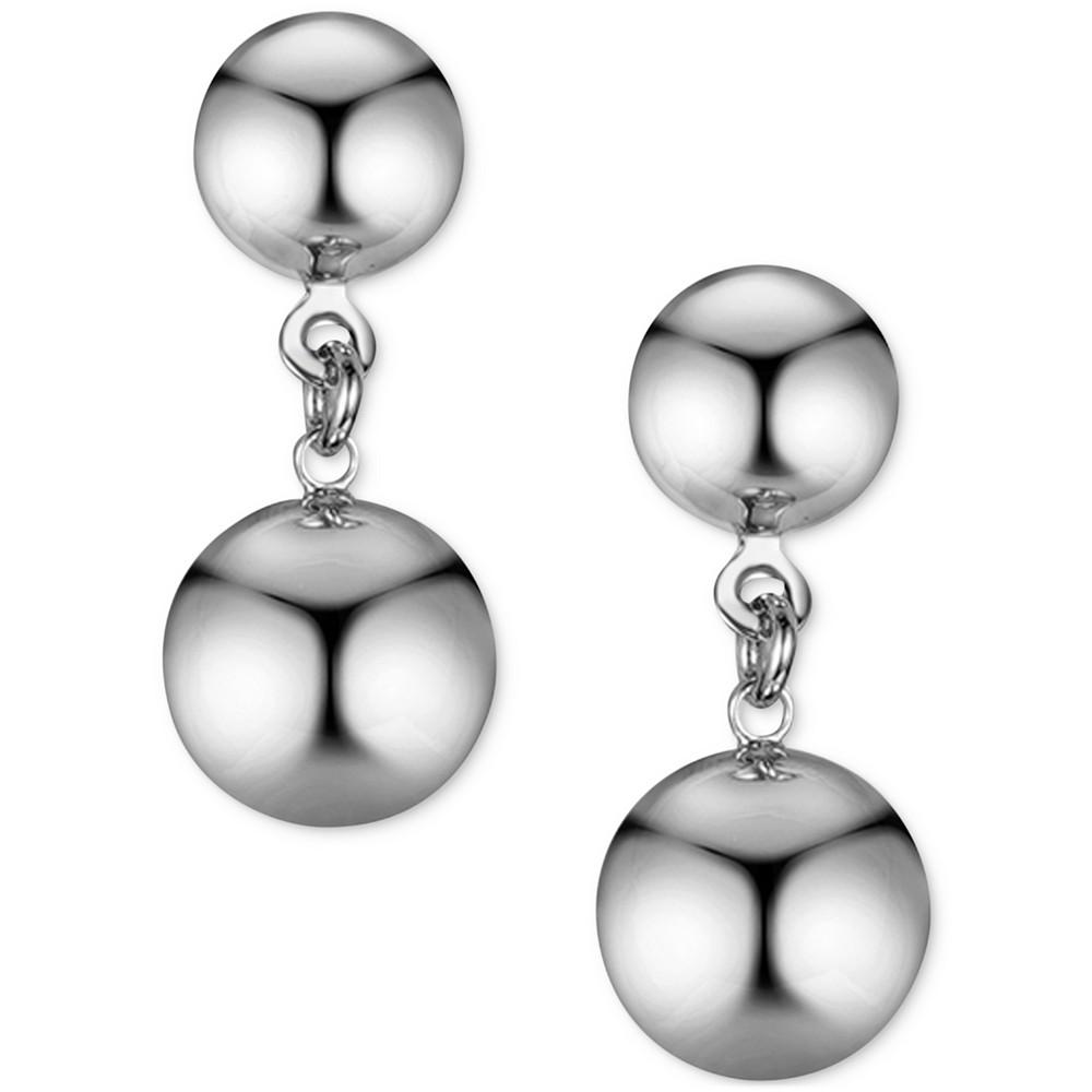 Silver-Tone Double Ball Drop Earrings, Created for Macy's商品第1张图片规格展示