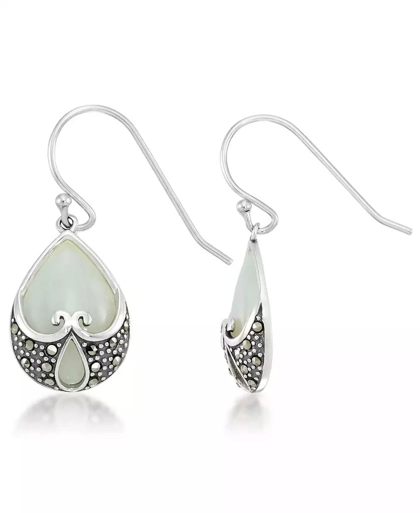 商品Macy's|Jade Heart Shape Teardrop Dangle Earrings,价格¥1505,第1张图片