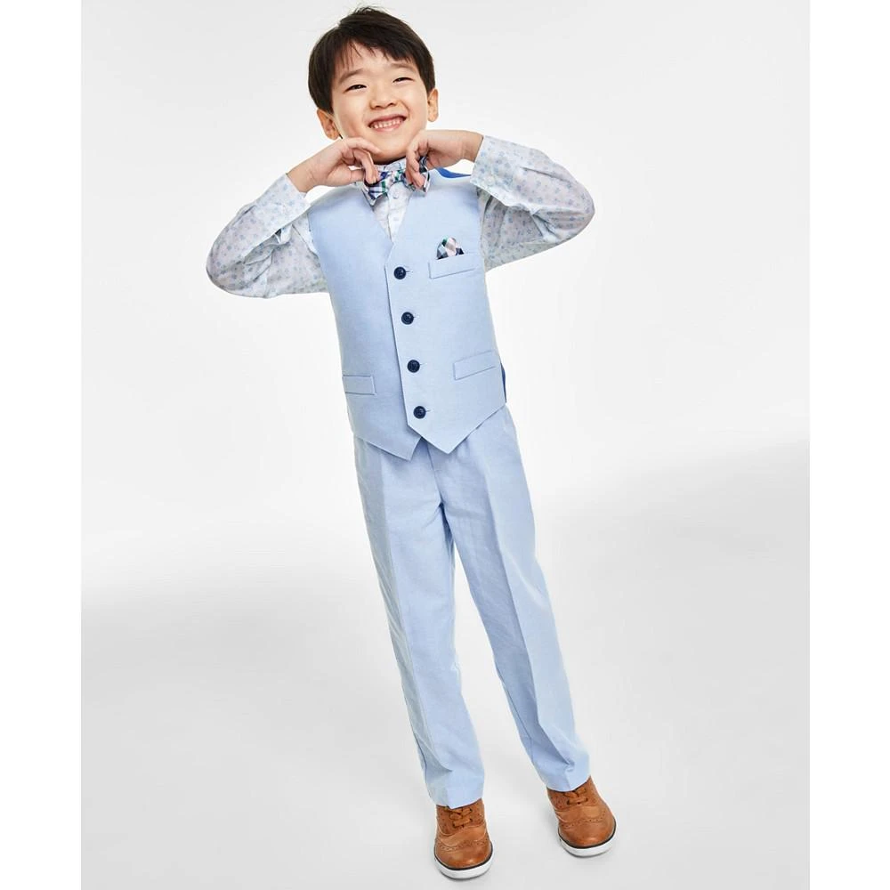 商品Nautica|Little Boys 4-Pc. Oxford Floral Vest Set,价格¥288,第1张图片