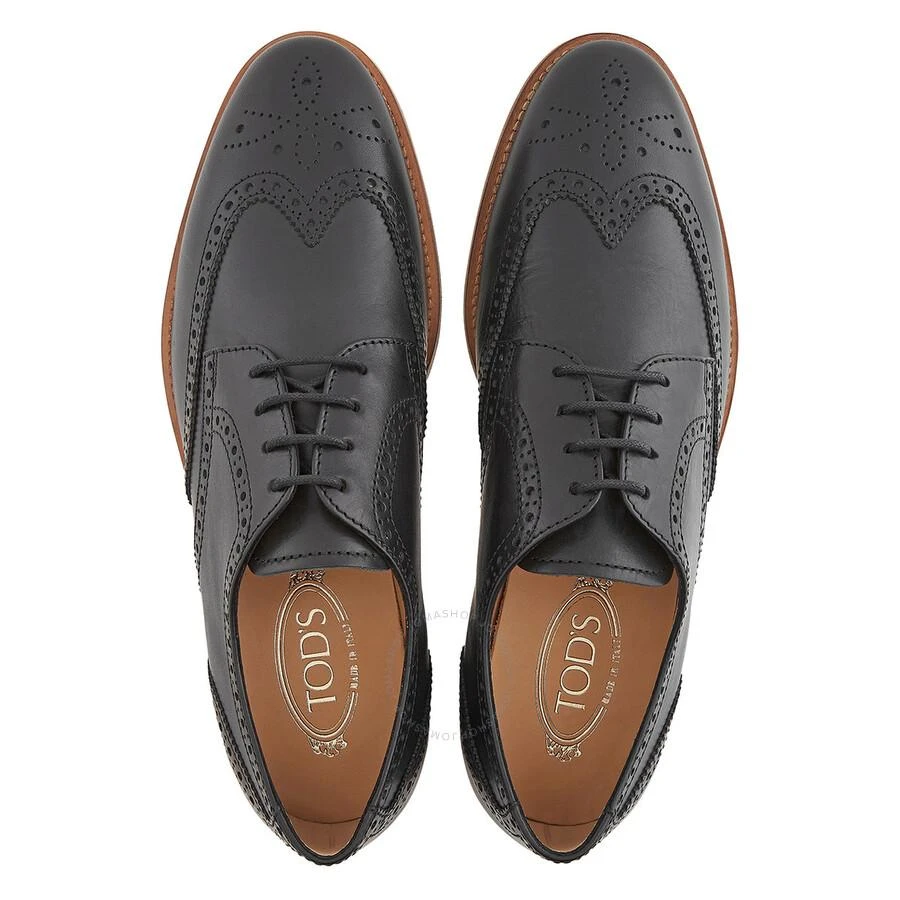 商品Tod's|Men's Black Wingtip Perforated Lace-Ups Derby,价格¥1482,第3张图片详细描述