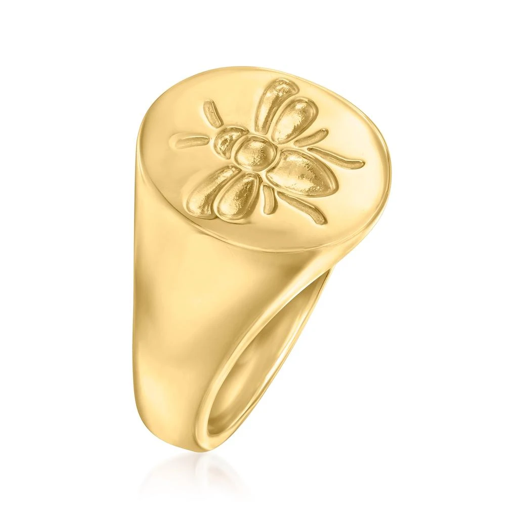 商品Ross-Simons|Ross-Simons 18kt Gold Over Sterling Bumblebee Signet Ring,价格¥1020,第3张图片详细描述