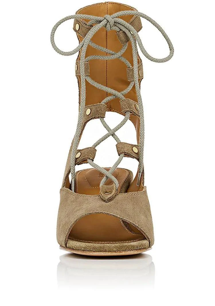 商品Chloé|Foster Suede Wedge Gladiator Sandals,价格¥3191,第4张图片详细描述