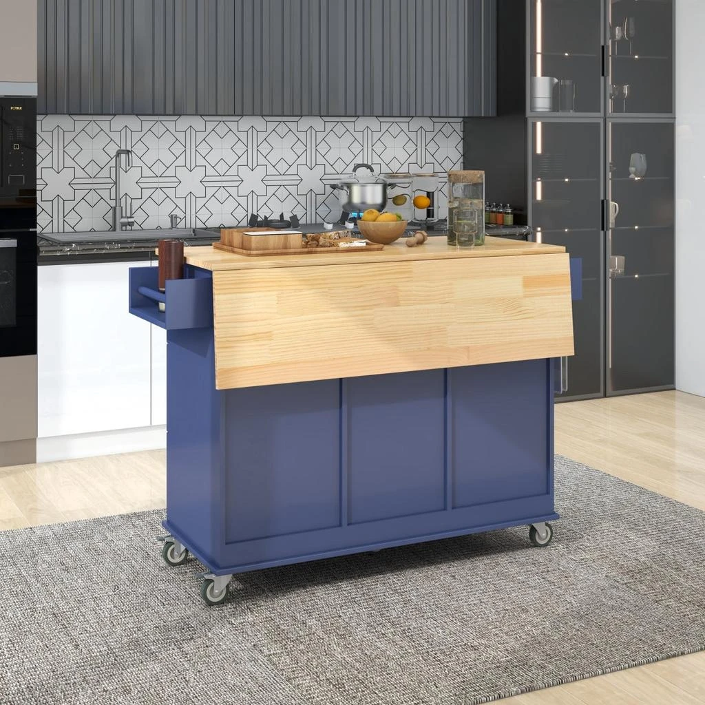 商品Simplie Fun|Rolling Mobile Kitchen Island,价格¥3596,第4张图片详细描述