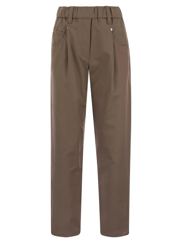 商品Brunello Cucinelli|Brunello Cucinelli High Waist Straight Leg Trousers,价格¥5183-¥6131,第1张图片