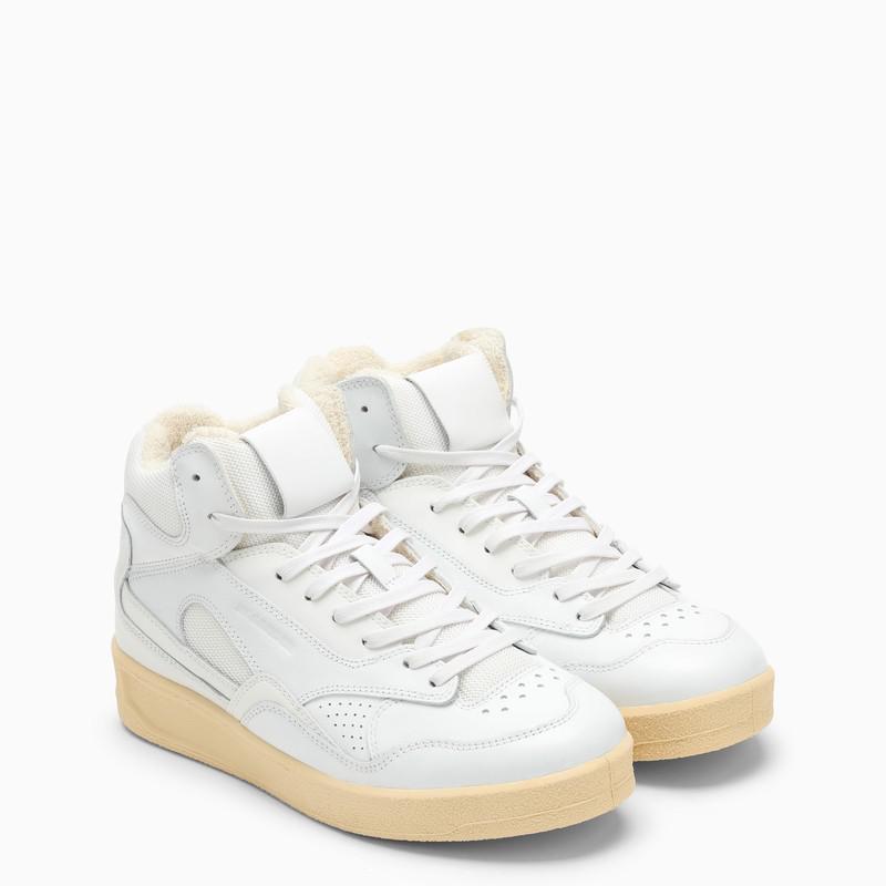 White leather high top sneakers商品第2张图片规格展示