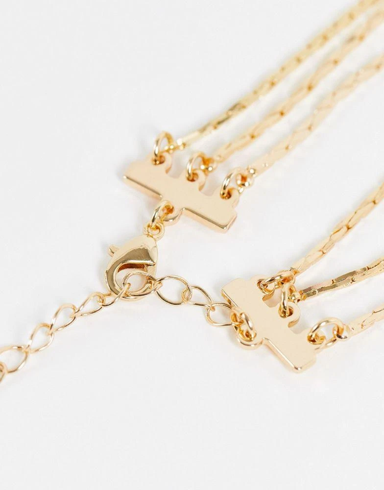 商品ASOS|ASOS DESIGN Curve lariat necklace in gold tone,价格¥52,第3张图片详细描述