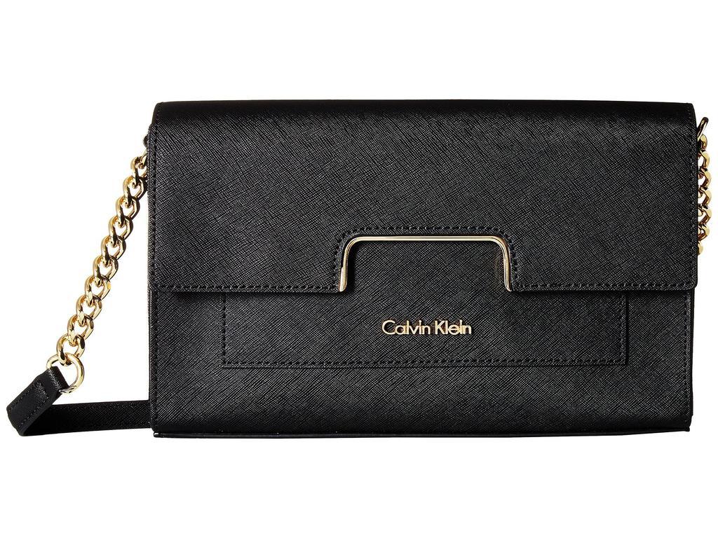 商品Calvin Klein|Saffiano Leather Flap Crossbody,价格¥533,第1张图片