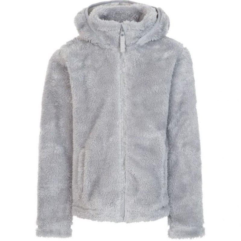 Trespass Girls Violetta Fluffy Fleece Jacket (Pale Grey)商品第1张图片规格展示