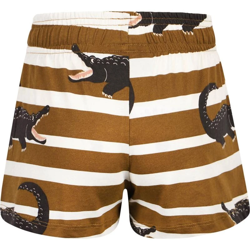 商品Mini Rodini|Crocodiles striped organic shorts in brown and white,价格¥384,第2张图片详细描述