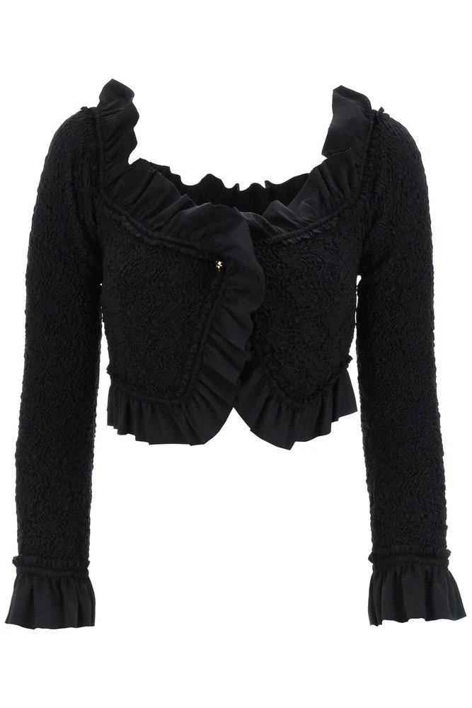 商品Alexander Wang|Alexander Wang Ruffled Off-Shoulder Crop-Hem Top,价格¥3198,第1张图片