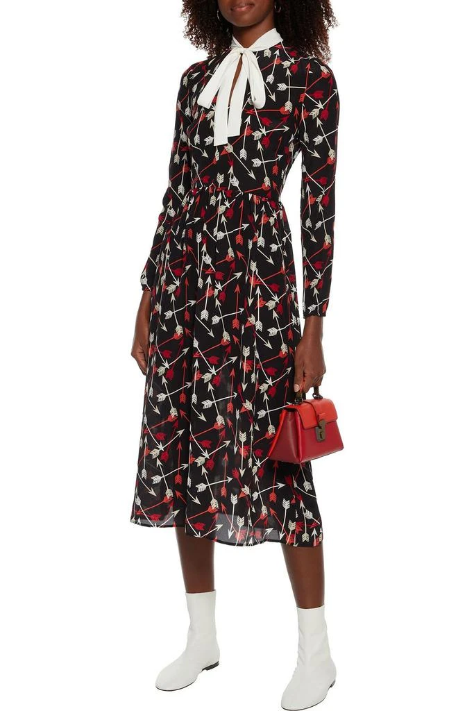 商品RED Valentino|Pussy-bow printed silk crepe de chine midi dress,价格¥2737,第4张图片详细描述