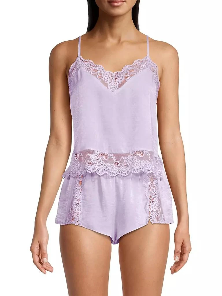 商品In Bloom|2-Piece Violet Satin Lace-Trim Cami Short Set,价格¥305,第3张图片详细描述