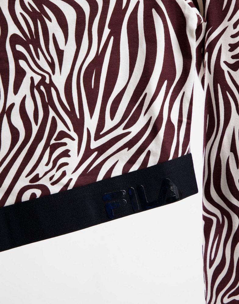 商品Fila|Fila zebra cropped top in brown,价格¥107,第5张图片详细描述