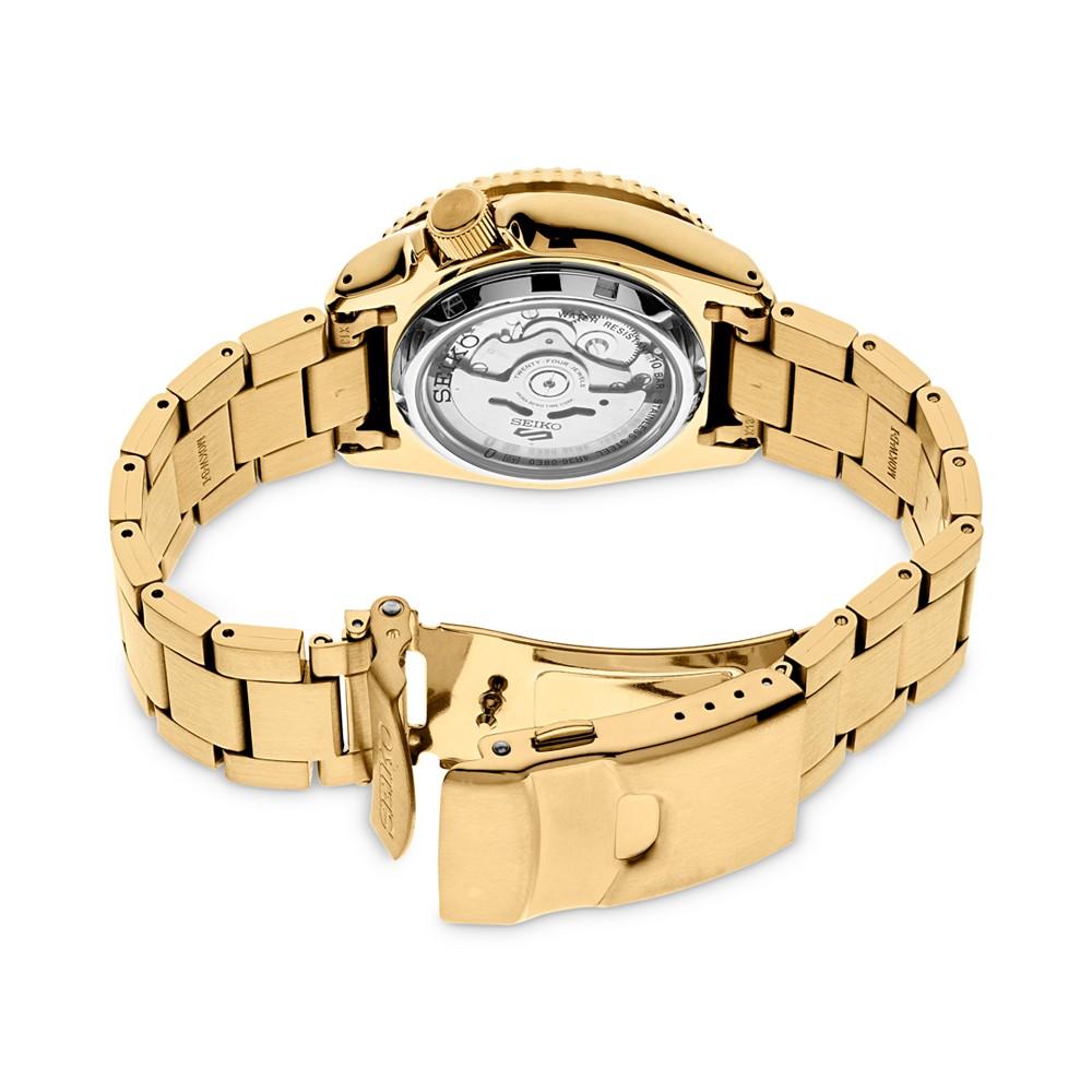 Men's Automatic 5 Sports Gold-Tone Stainless Steel Bracelet Watch 43mm商品第3张图片规格展示