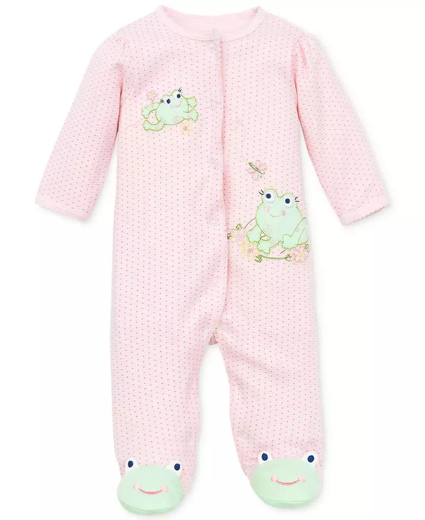 商品Little Me|Baby Frogs Snap Up Footed Cotton Coverall,价格¥97,第1张图片