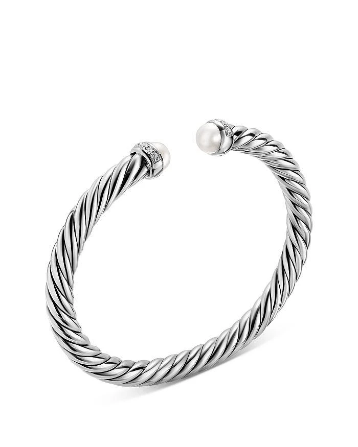 商品David Yurman|Cable Flex® Bracelet in Sterling Silver with Pearls and Diamonds, 6mm,价格¥6591,第3张图片详细描述