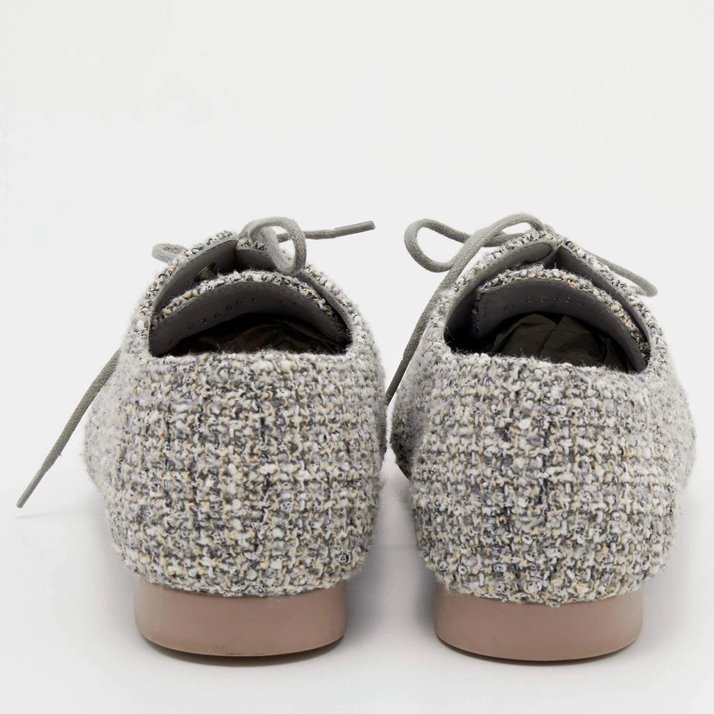 商品[二手商品] Chanel|Chanel Multicolor Tweed And Leather CC Cap Toe Lace Up Derby Size 37.5,价格¥4749,第5张图片详细描述