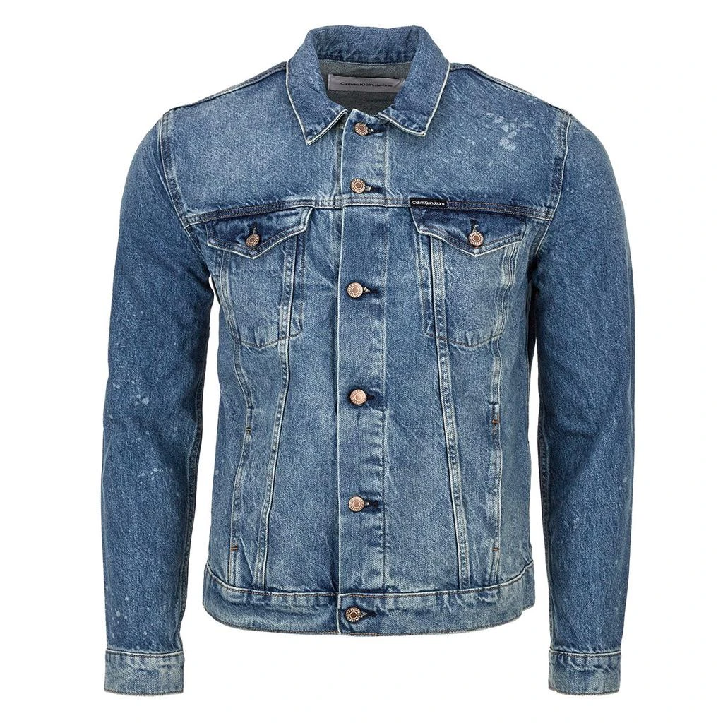 商品Calvin Klein|Calvin Klein Men's Essential Trucker Lantern Jean Jacket,价格¥175,第1张图片