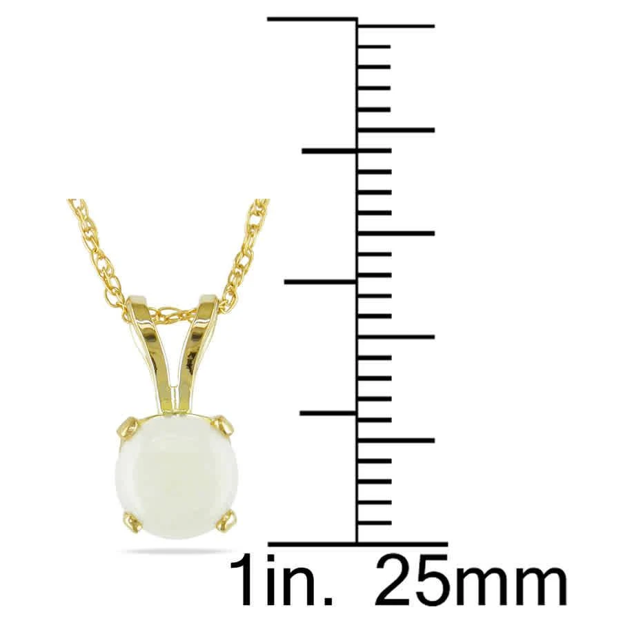 商品Amour|Opal Solitaire Pendant with Chain In 14K Yellow Gold,价格¥780,第2张图片详细描述