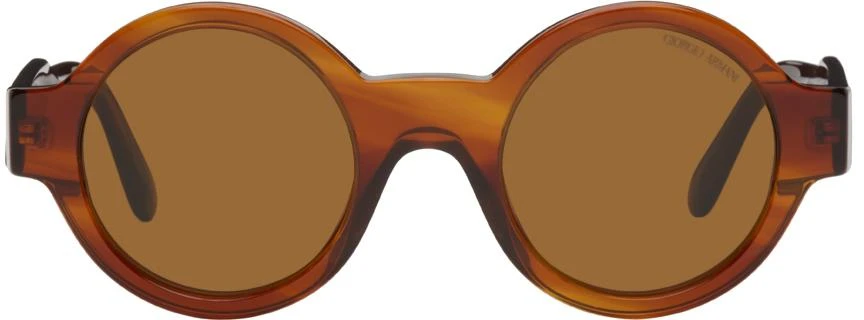 商品Giorgio Armani|Brown Round Sunglasses,价格¥1748,第1张图片