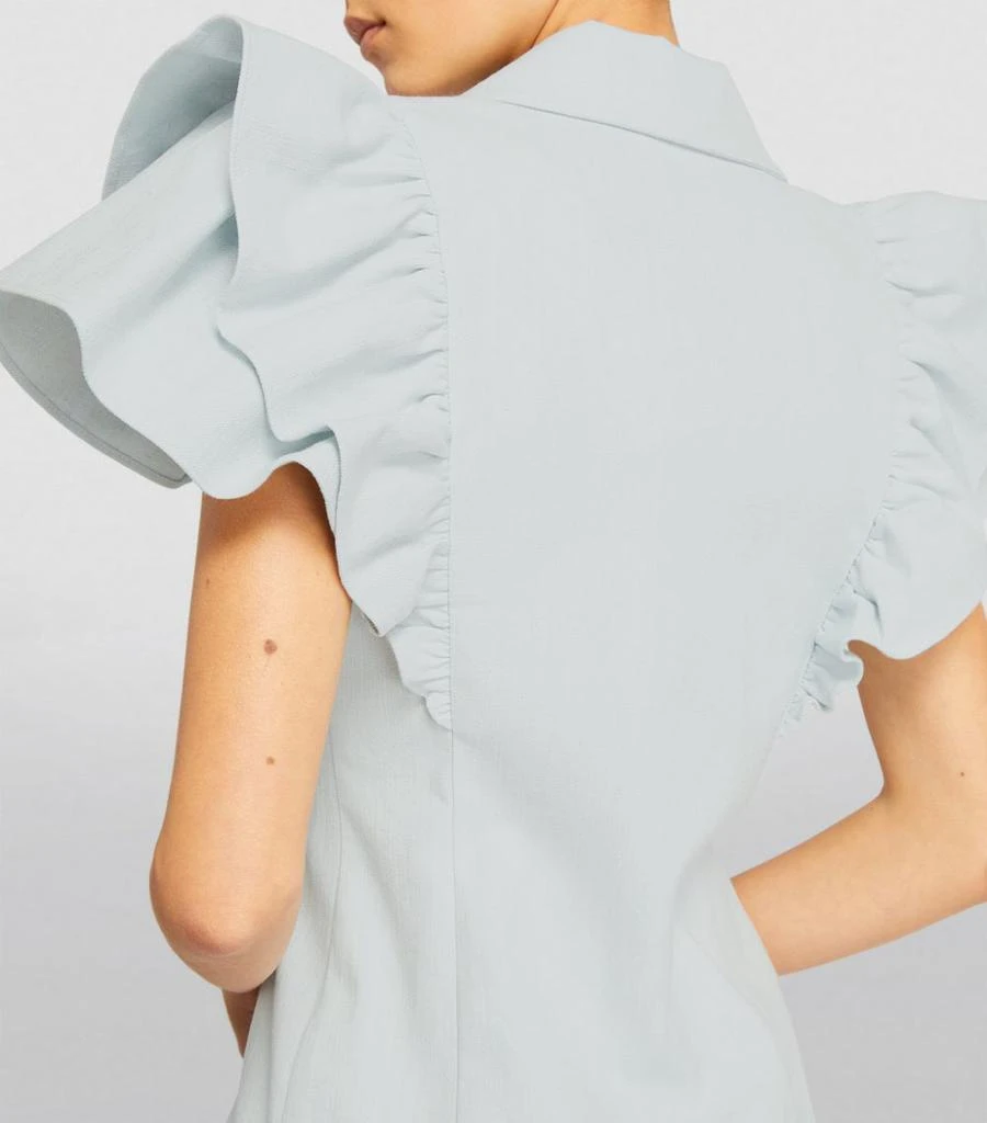 商品Sandro|Ruffled-Detail Double-Breasted Mini Dress,价格¥1977,第4张图片详细描述