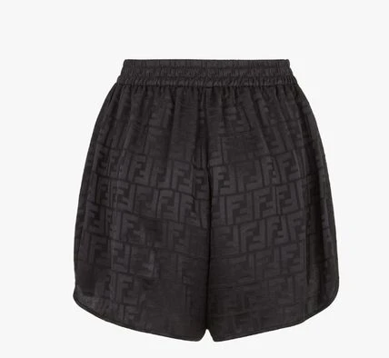 商品Fendi|FENDI 女士黑色真丝短裤 FR6259-AJ0Z-F0GME,价格¥4184,第1张图片